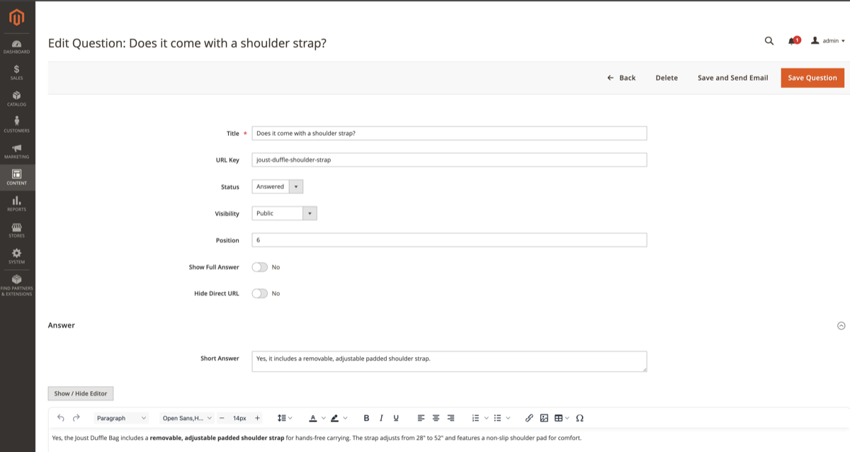 Admin Question Editor